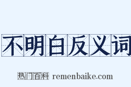 不明白反义词是什么意思的图片